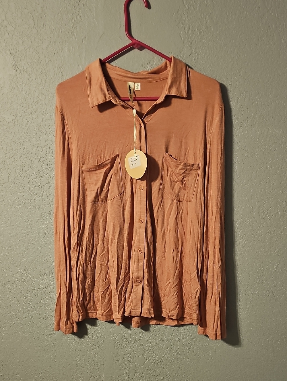 LARA Women's Button-Down Shirt in Dusty Peach